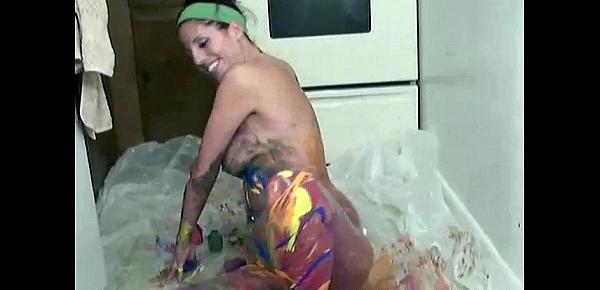  Naked fun with lots body paint
